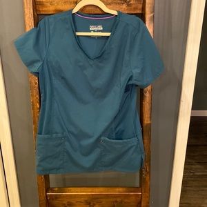 Caribbean Blue Purple Label Yoga Scrub Set